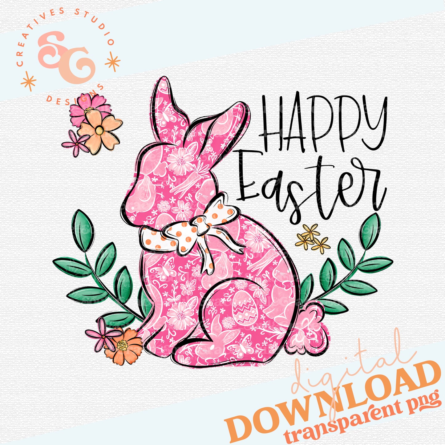 Happy Easter Pink Bunny
