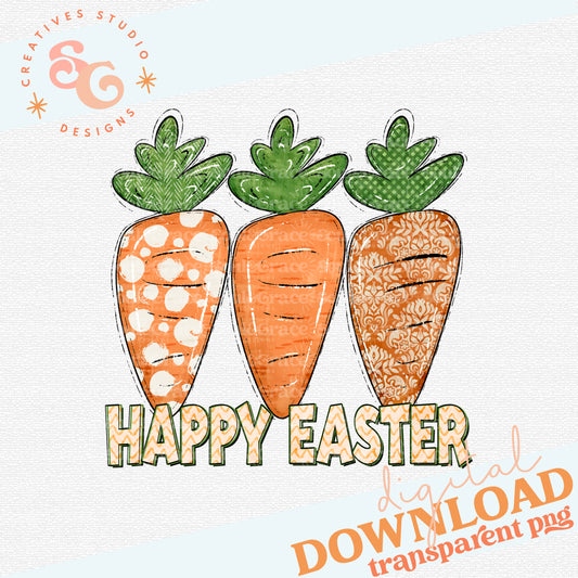 Happy Easter Three Carrots