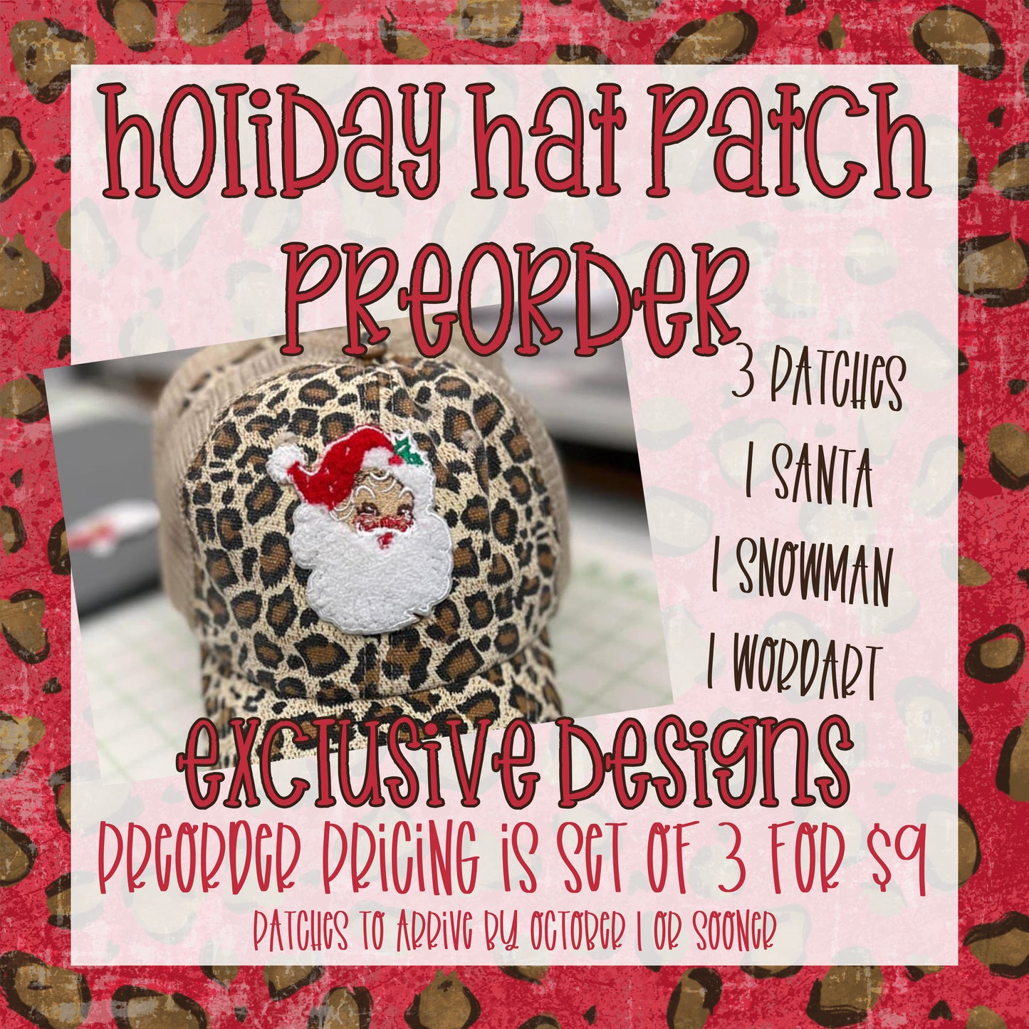 Holiday Hat Patch Preorder