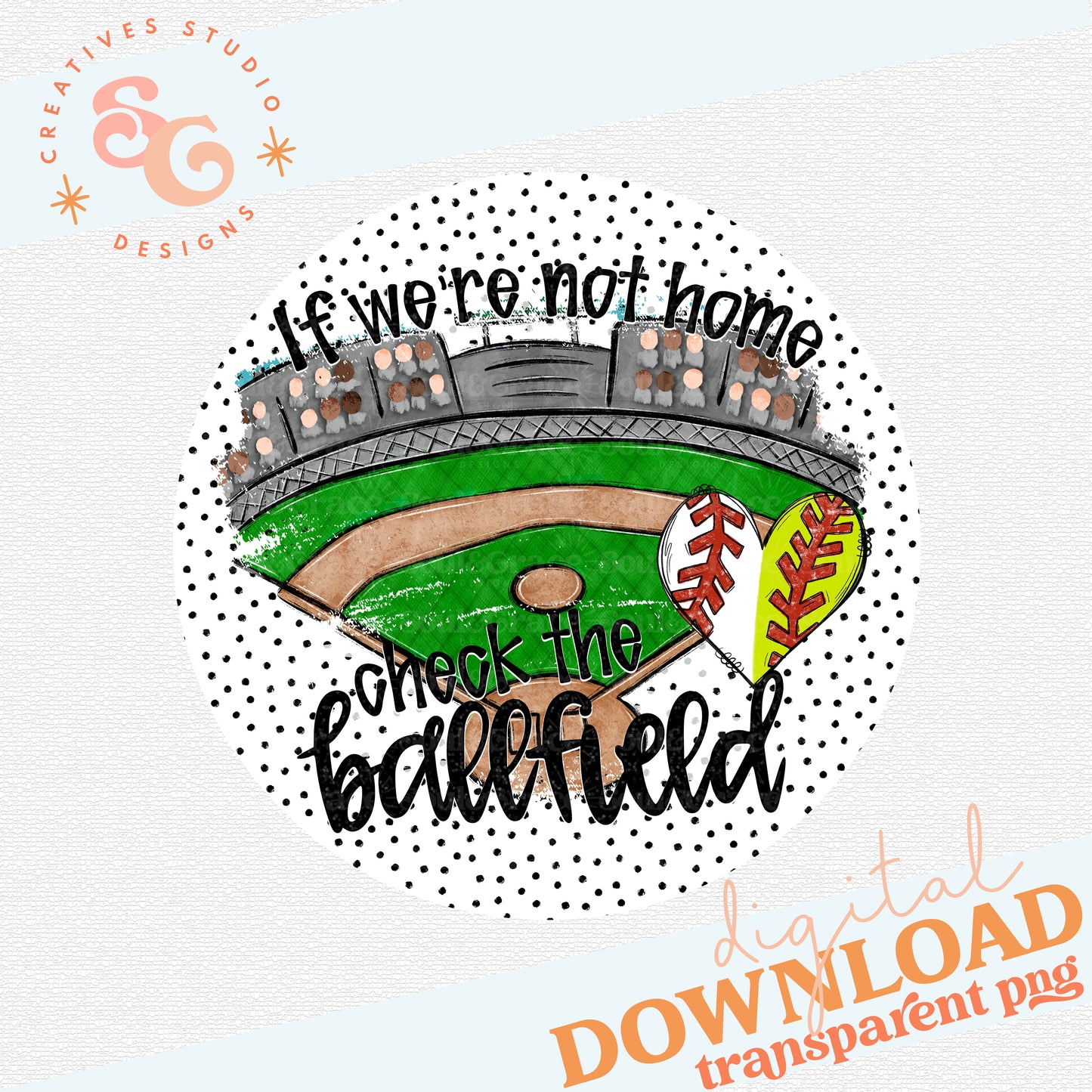 IF WE'RE NOT HOME CHECK THE BALLFIELD MIXED BALL DOOR HANGER