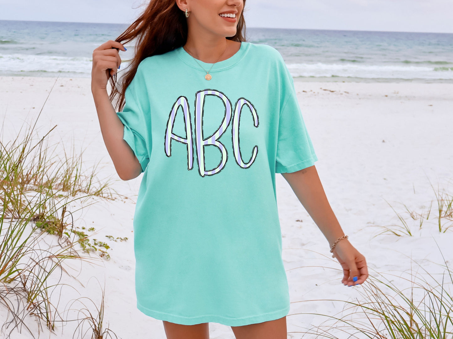 SUMMER STRIPE MONOGRAM - INDIVIDUAL SET OR SET OF 3