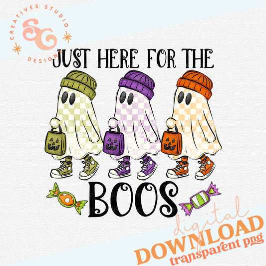 JUST HERE FOR THE BOOS BLACK PRINT