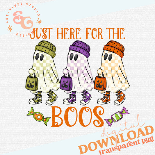 JUST HERE FOR THE BOOS ORANGE PRINT