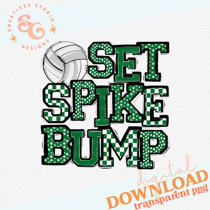 KELLY GREEN SET SPIKE BUMP
