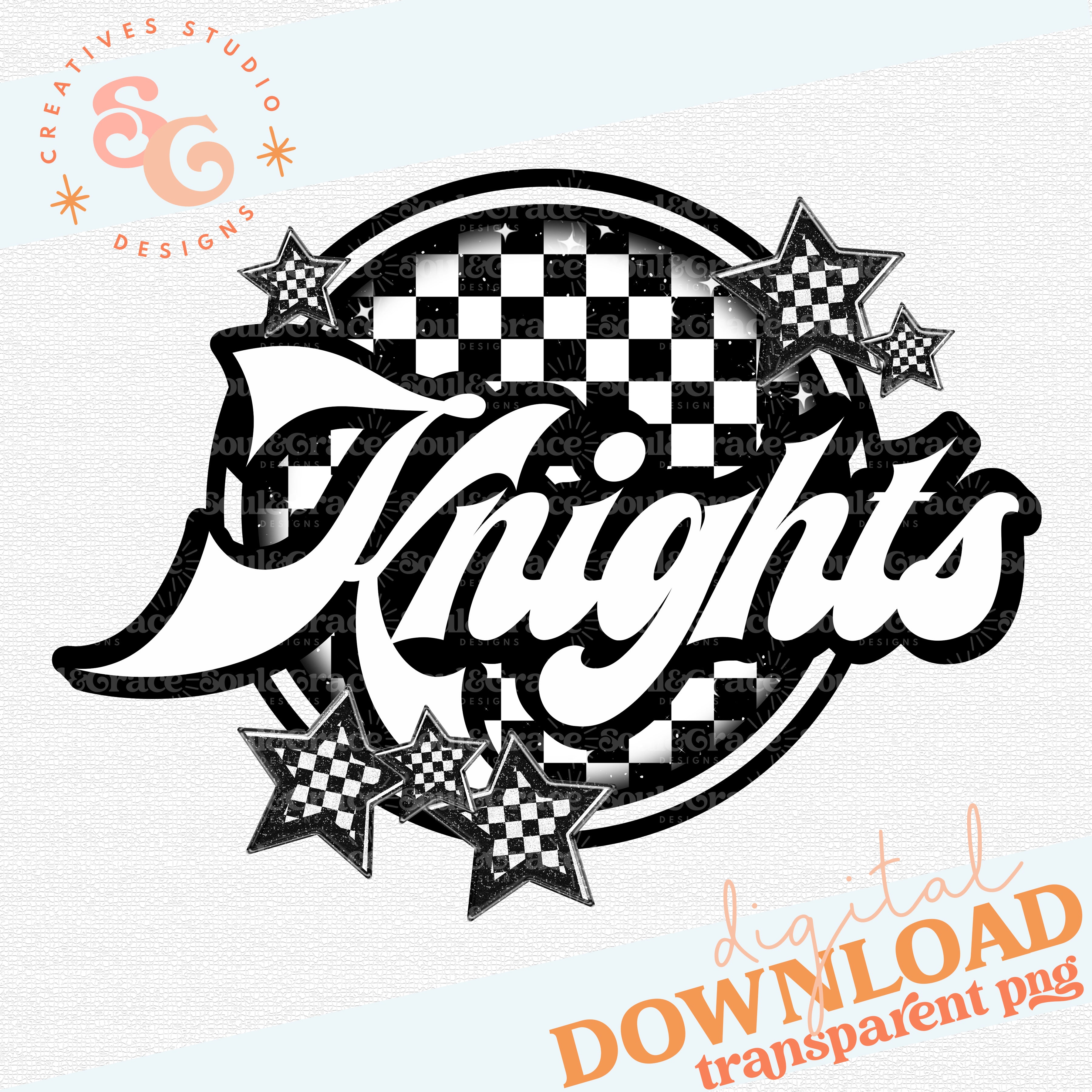 Checker Pattern Knight Knights Checker Mascots – Soul & Grace Designs