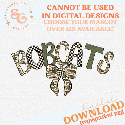 CAMO MASCOTS - CHOOSE YOUR MASCOT