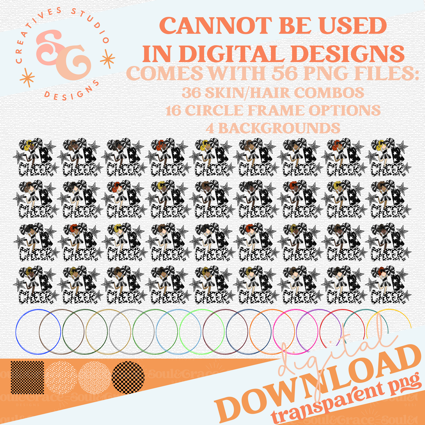 CHEERLEADER BAG TAGS - BLACK BUNDLE