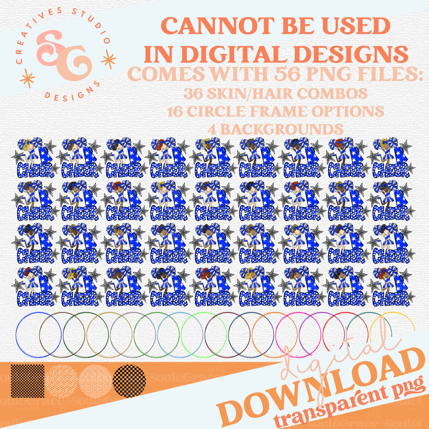 CHEERLEADER BAG TAGS - BRIGHT BLUE BUNDLE