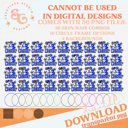 CHEERLEADER BAG TAGS - BRIGHT BLUE BUNDLE