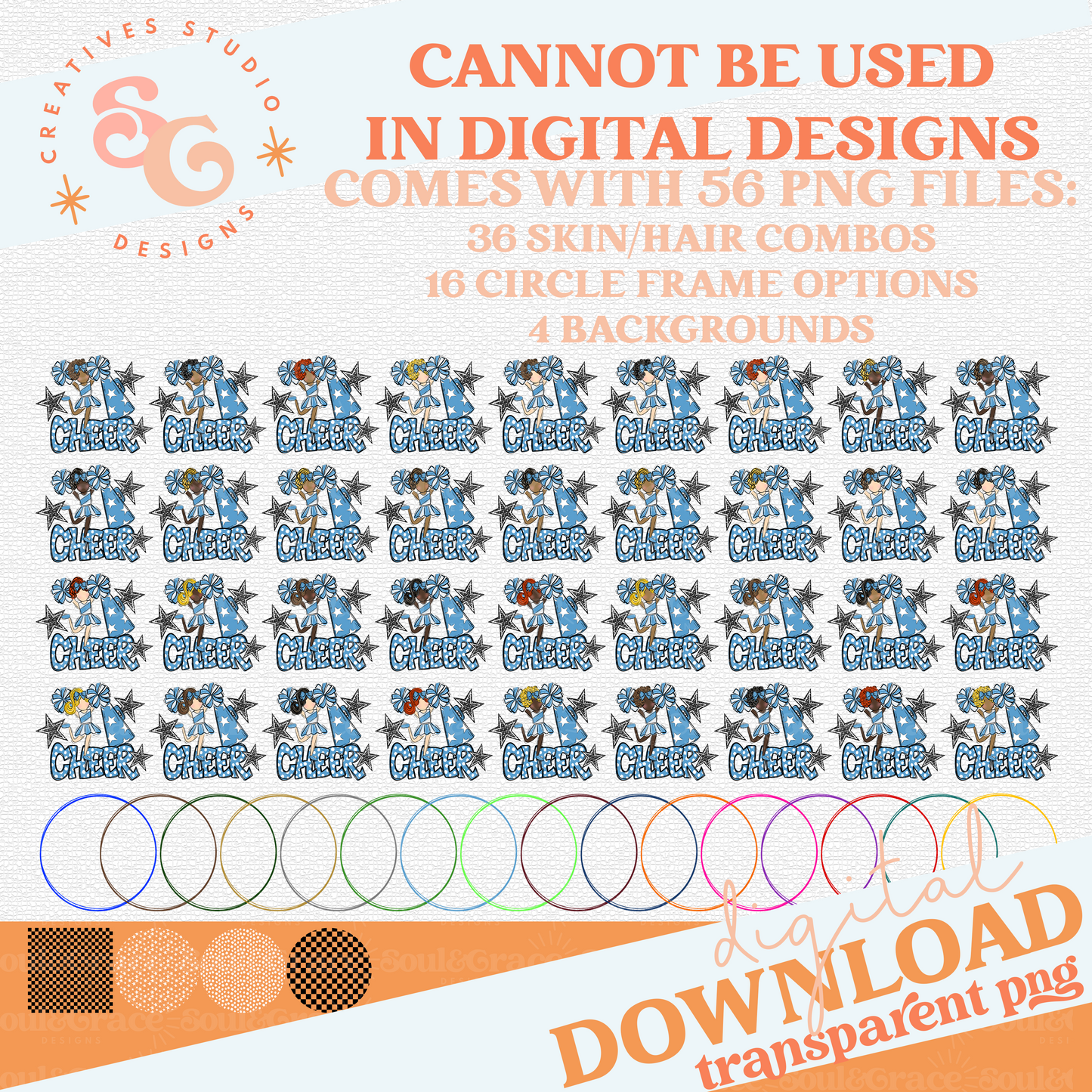 CHEERLEADER BAG TAGS - LIGHT BLUE BUNDLE