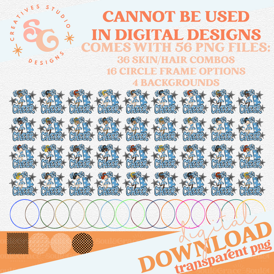 CHEERLEADER BAG TAGS - LIGHT BLUE BUNDLE