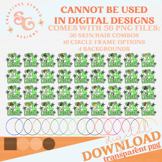 CHEERLEADER BAG TAGS - LIME BUNDLE