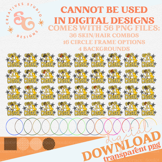 CHEERLEADER BAG TAGS - YELLOW BUNDLE