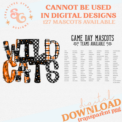 GAME DAY MASCOTS - ORANGE - CHOOSE YOUR MASCOT