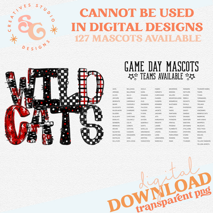 GAME DAY MASCOTS - RED - CHOOSE YOUR MASCOT
