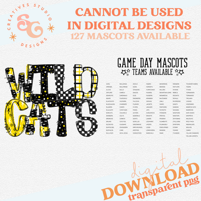 GAME DAY MASCOTS - YELLOW - CHOOSE YOUR MASCOT
