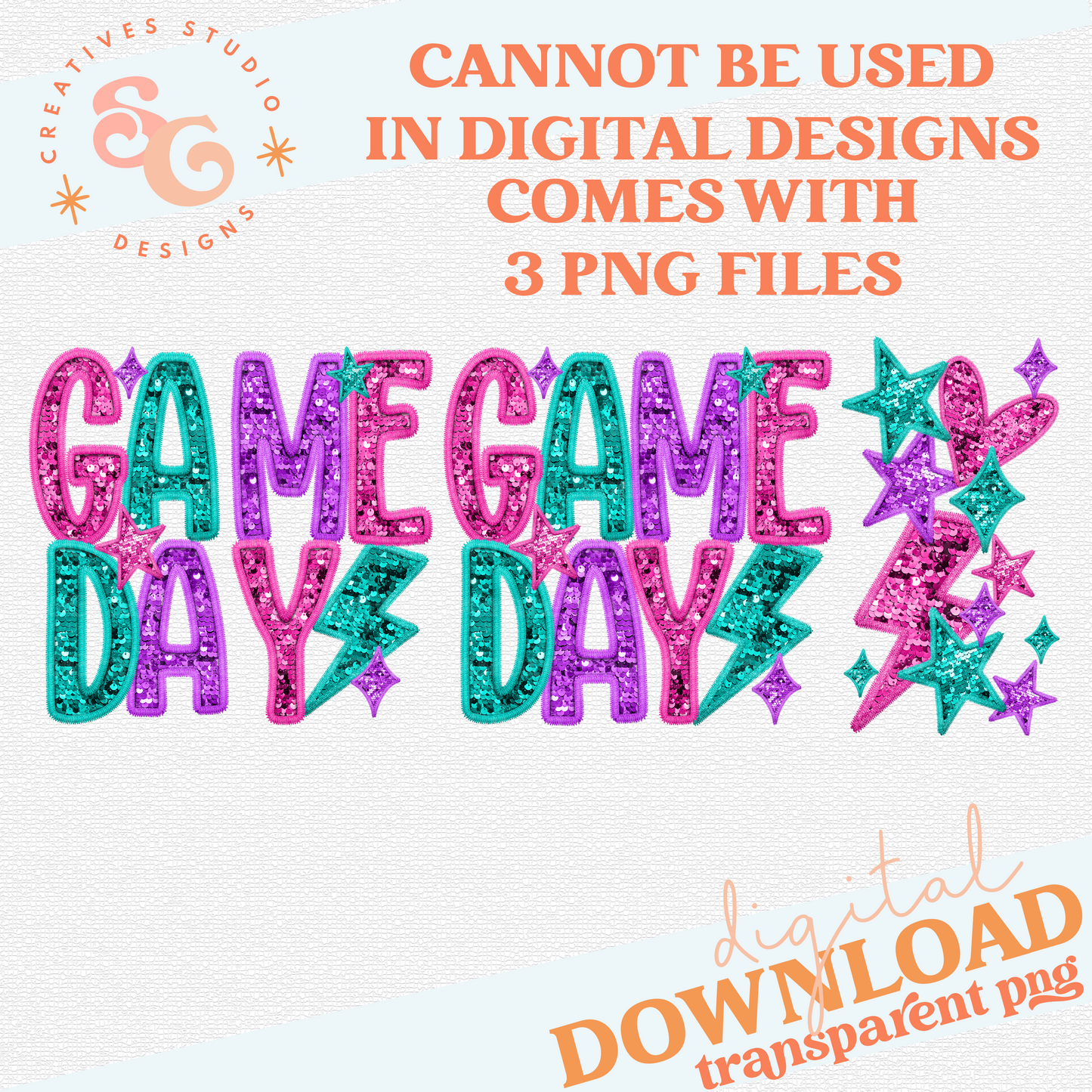 GAME DAY SEQUINS (SET OF 3)