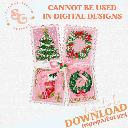 PINK CHRISTMAS STAMPS