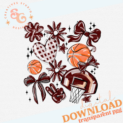 MAROON PLAY BALL BASKETBALL COLLAGE