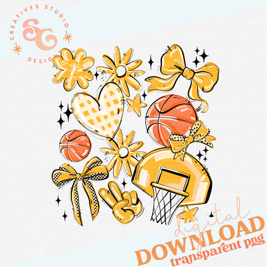 YELLOW PLAY BALL BASKETBALL COLLAGE