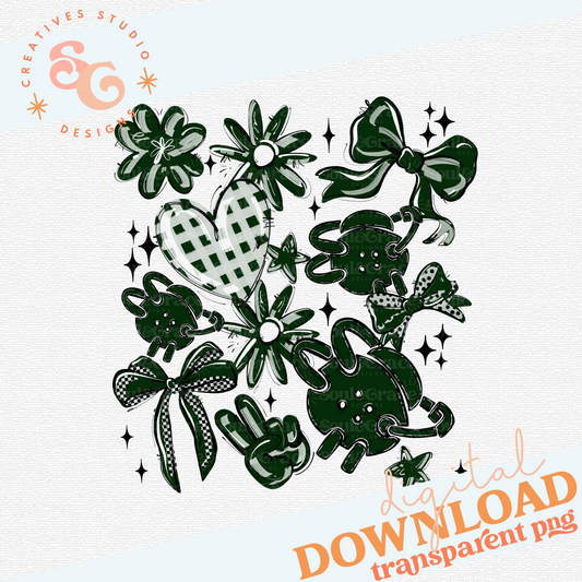 DARK GREEN PLAY BALL WRESTLING COLLAGE