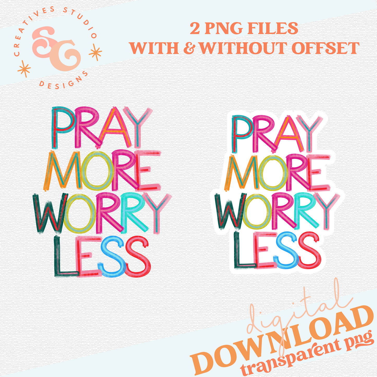 PRAY MORE WORRY LESS SET OF 2