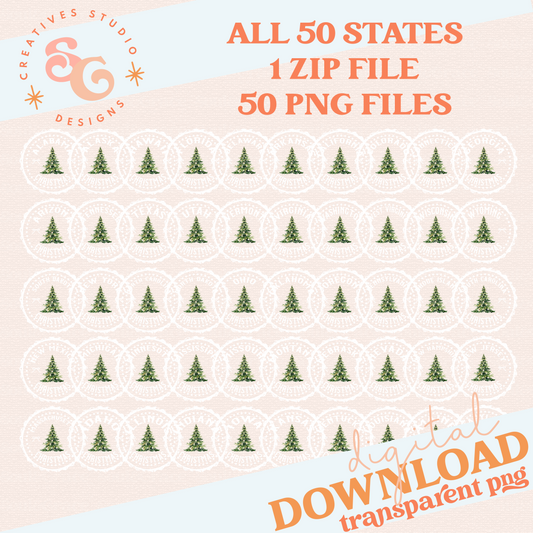 STATE CHRISTMAS STAMP ALL 50 STATES BUNDLE