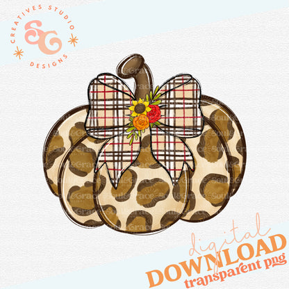 Leopard Pumpkin with Bow