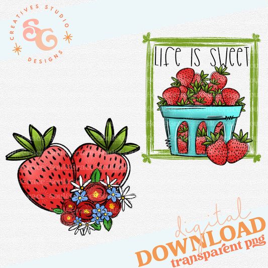 Life is Sweet Strawberry Tea Towel Set