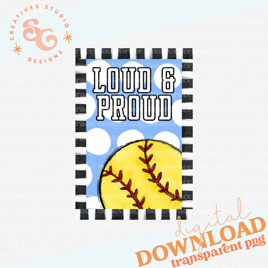 Loud & Proud Garden Flag Template - SOFTBALL VERSION