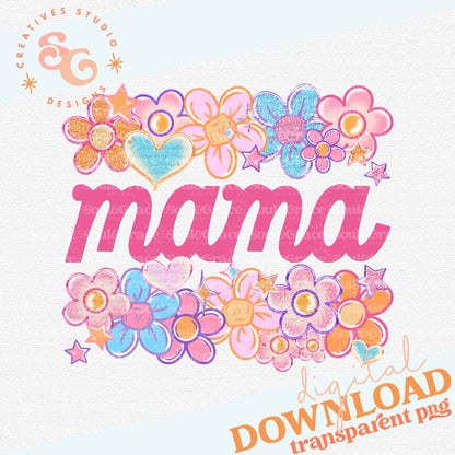 MAMA Floral Heart Family Names