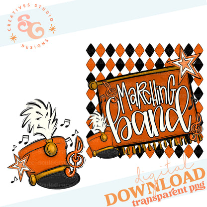 MARCHING BAND ARGYLE ORANGE