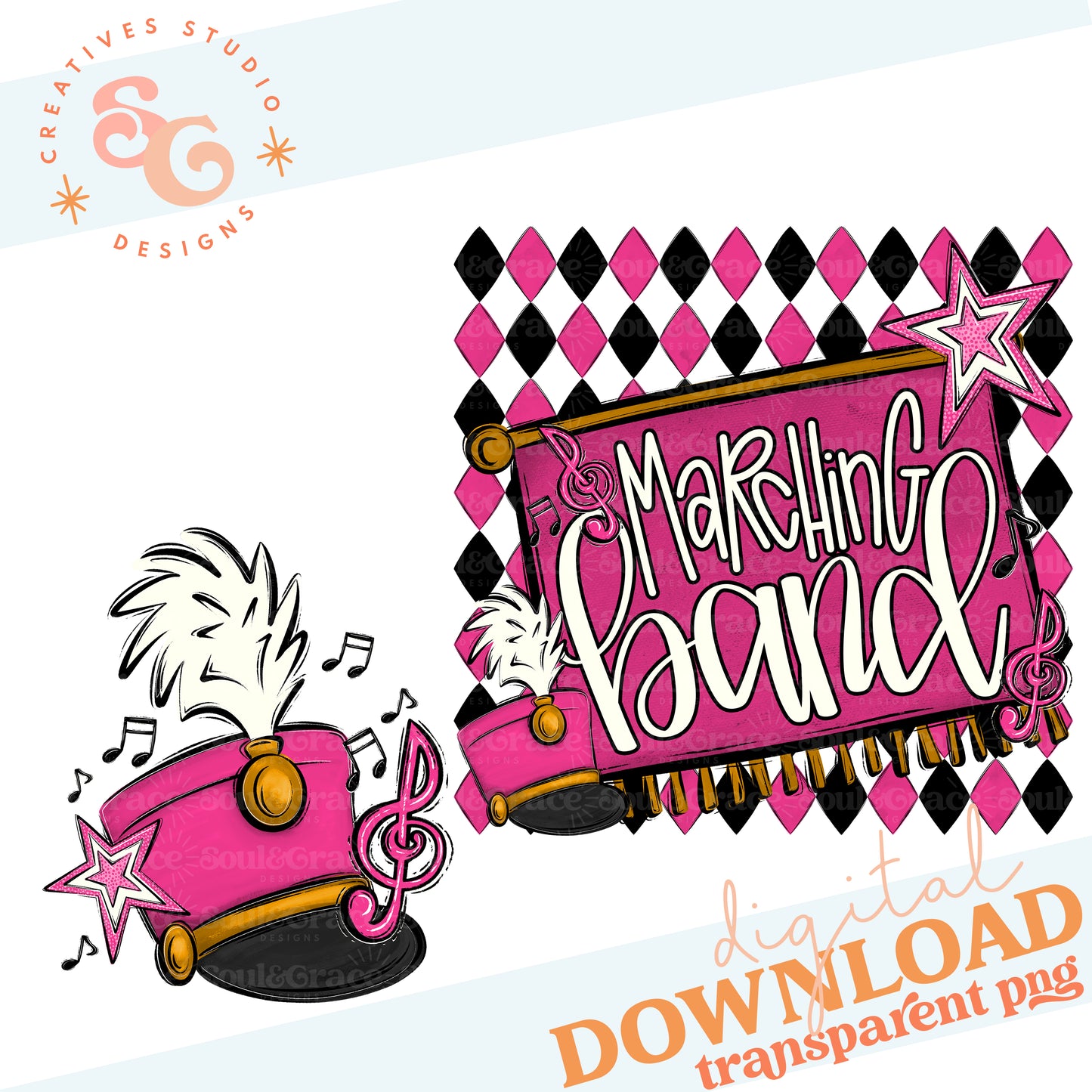 MARCHING BAND ARGYLE PINK