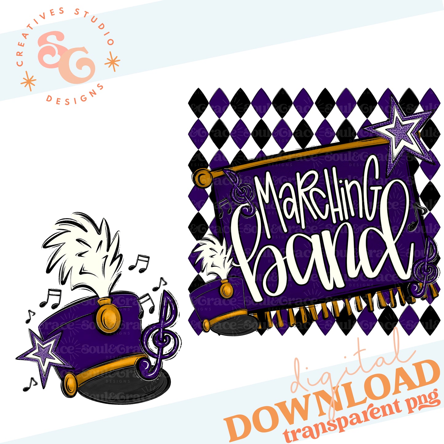 MARCHING BAND ARGYLE PURPLE