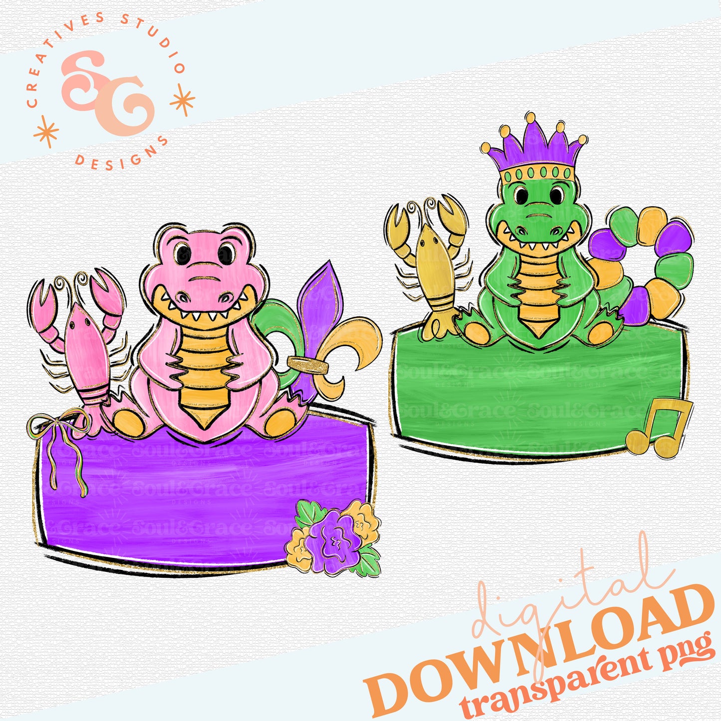 MARDI GRAS NAME PLATE SET