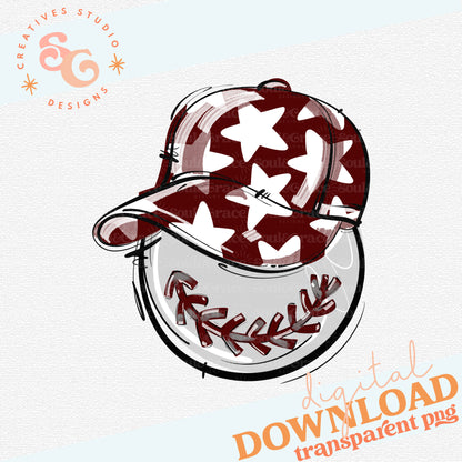 MAROON PLAY BALL HAPPY FACE