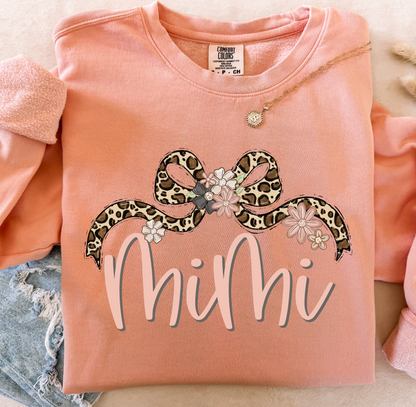 MIMI LEOPARD BOW WITH FLOWERS