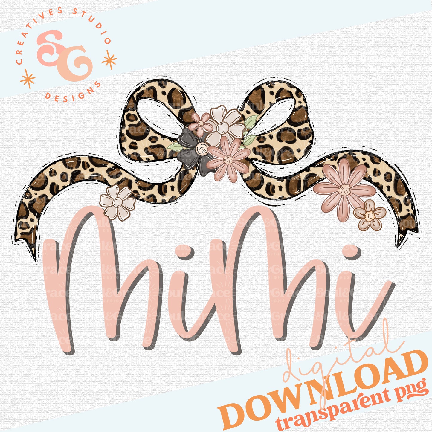 MIMI LEOPARD BOW WITH FLOWERS