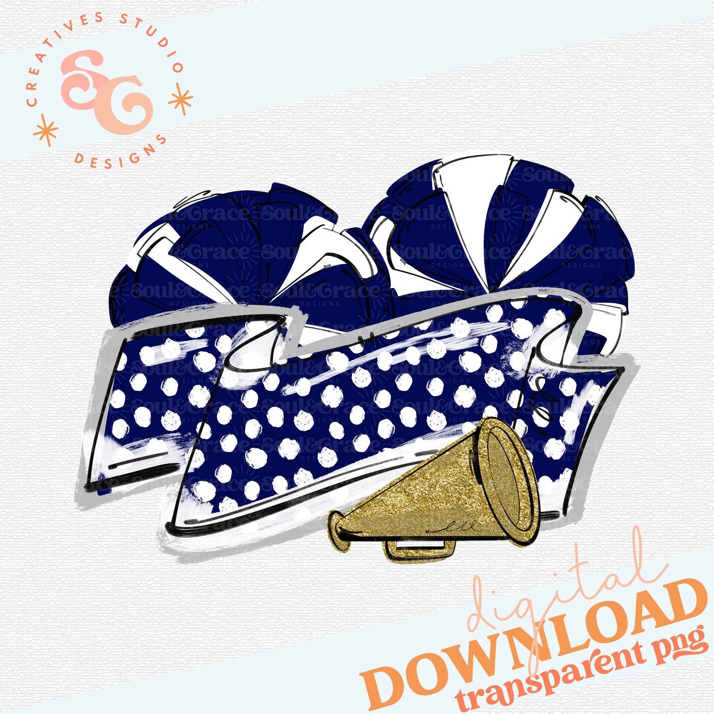 MUMS THE WORD CHEER BANNER NAVY GOLD