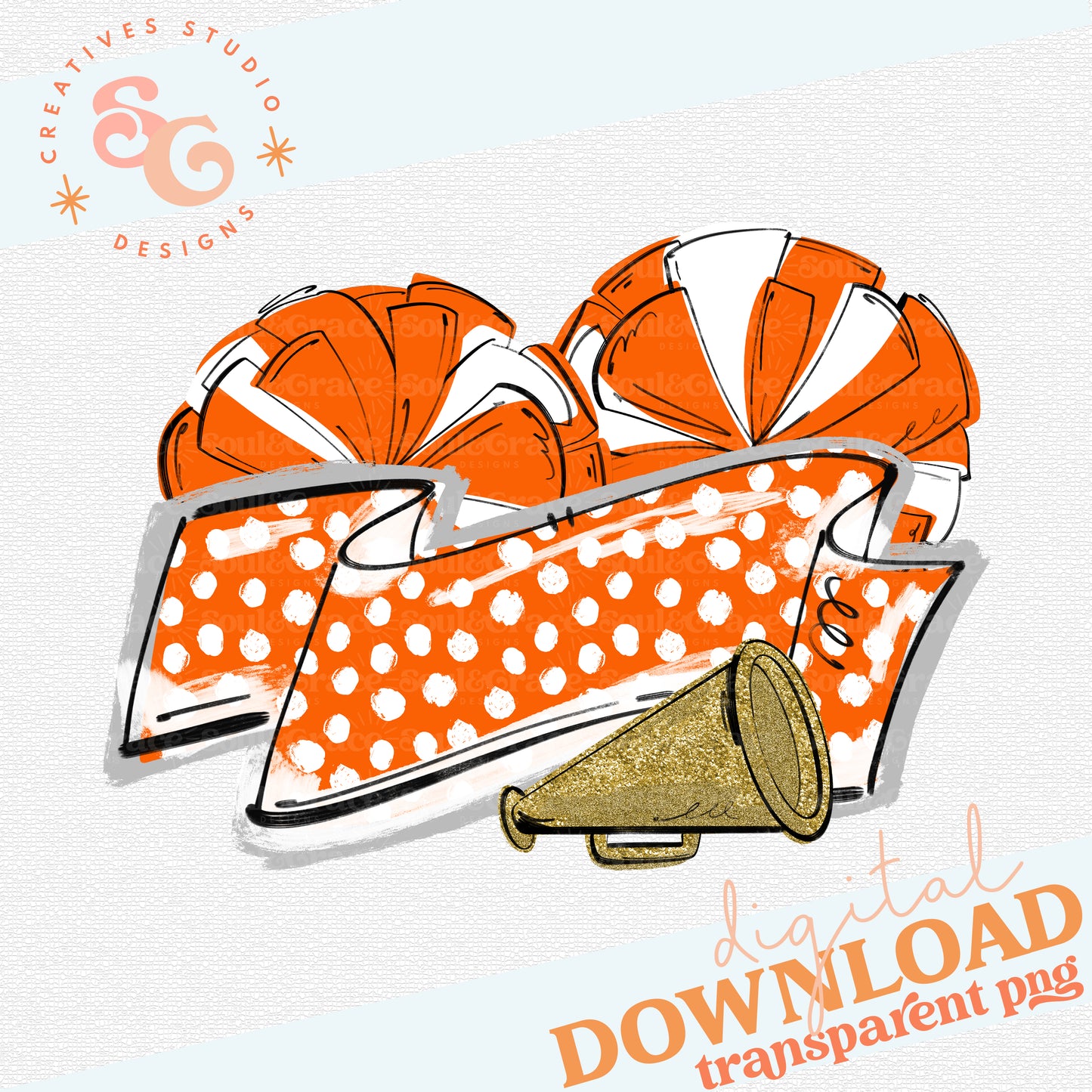 MUMS THE WORD CHEER BANNER ORANGE GOLD