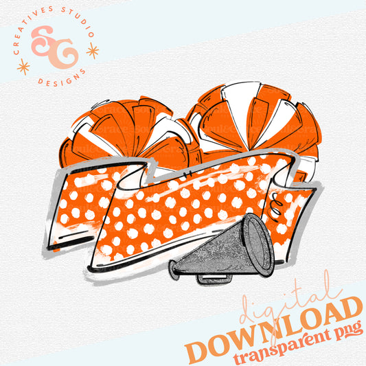 MUMS THE WORD CHEER BANNER ORANGE SILVER