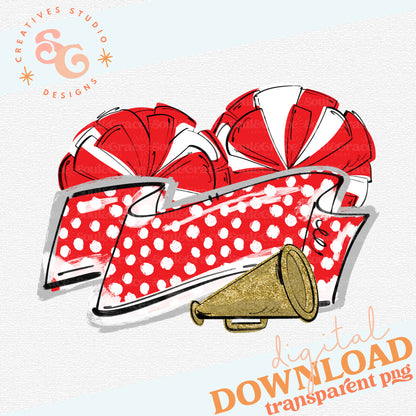 MUMS THE WORD CHEER BANNER RED GOLD