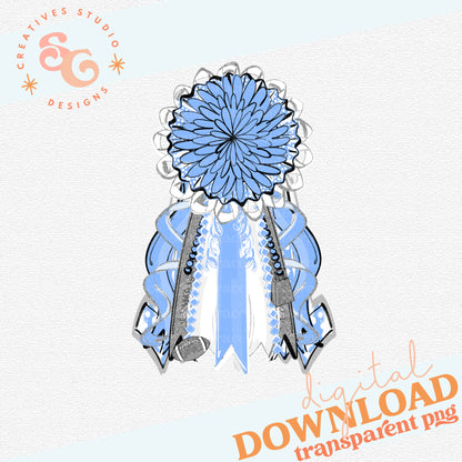 Mums the Word - Homecoming Mum - COLUMBIA SILVER