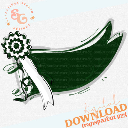 MUMS THE WORD RIBBON PENNANT DARK GREEN