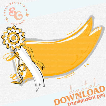 MUMS THE WORD RIBBON PENNANT YELLOW