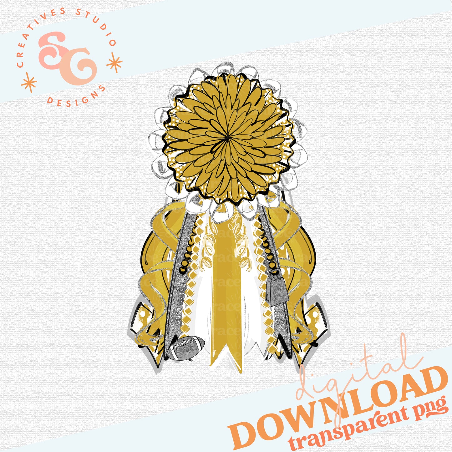 Mums the Word - Homecoming Mum -  VEGAS SILVER