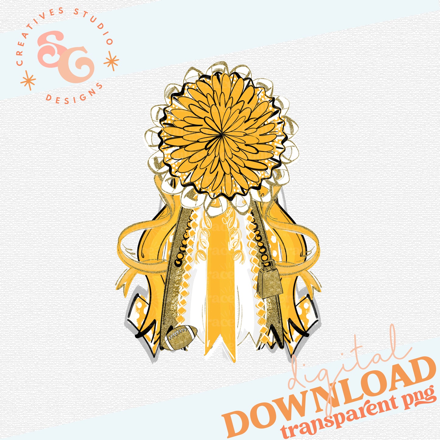 Mums the Word - Homecoming Mum -  YELLOW GOLD