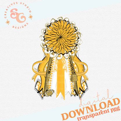 Mums the Word - Homecoming Mum -  YELLOW GOLD