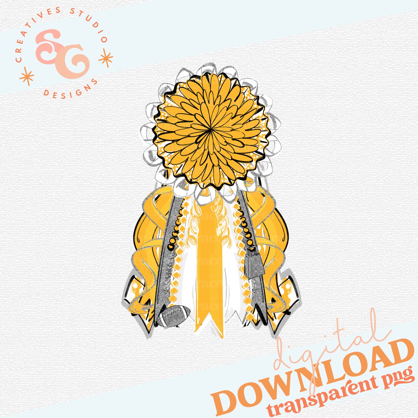 Mums the Word - Homecoming Mum -  YELLOW SILVER