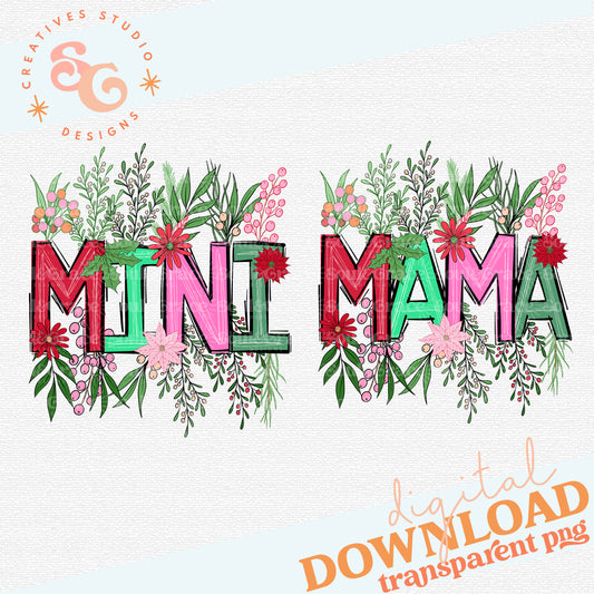 Mama and Mini Christmas Floral Set